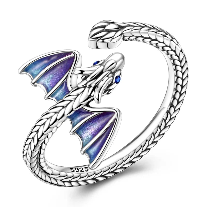 925 Silver Open Ring Sunflower Bee Star Eternal Love Jewelry Women's Wedding Gift
