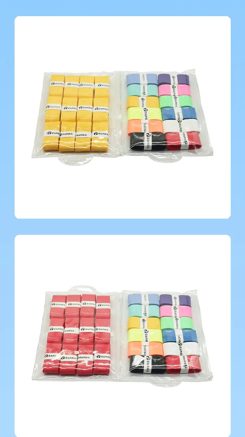 12pcs New Style Laminated Sticky Tennis Badminton Racket Overgrip Fishing Rod Wrapping Tape Quick-drying Breathable