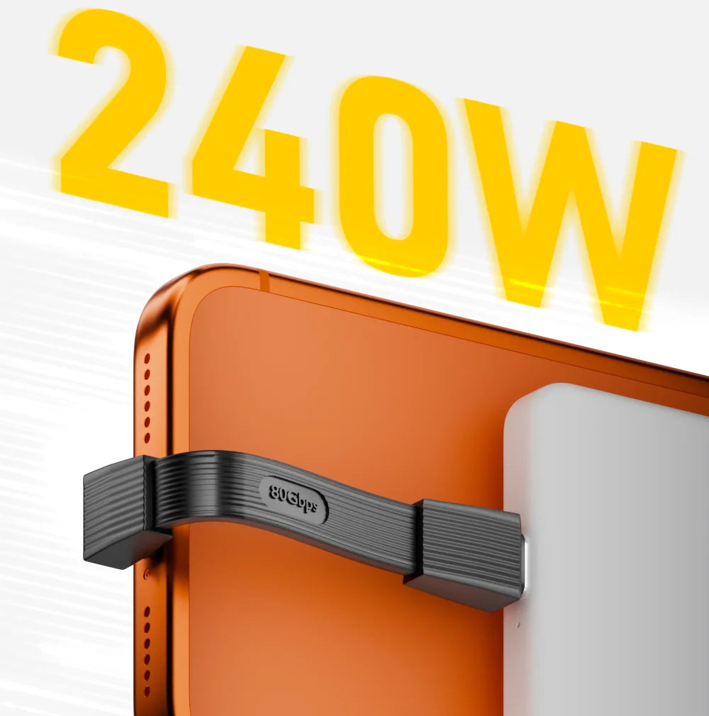 USB 4.0 Type-C to Type-C Cable 240W Fast Charging 80Gbps Data Transmission 8K60Hz Short Soft Cable Suitable for Computer Mobile