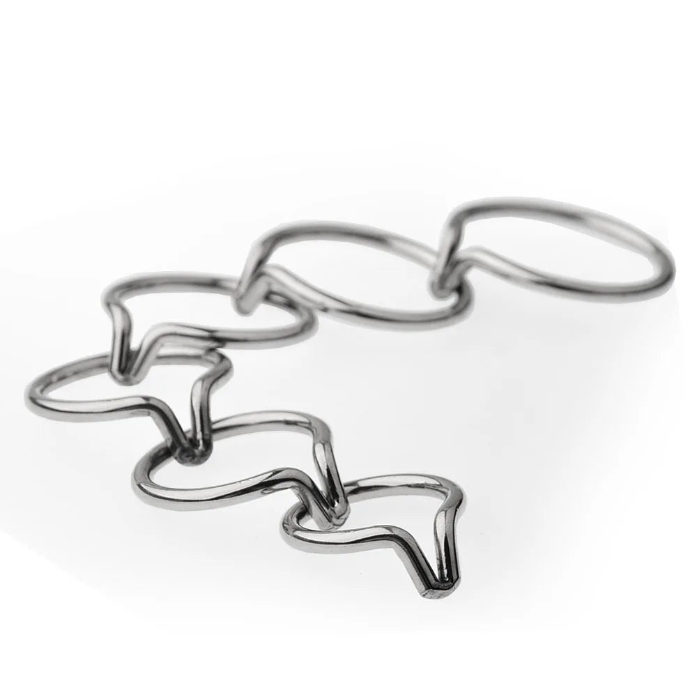 Anéis penianos de aço inoxidável com gancho, prolongamento da ereção, corretor de prepúcio, anel de resistência, brinquedo sexual para homens adultos