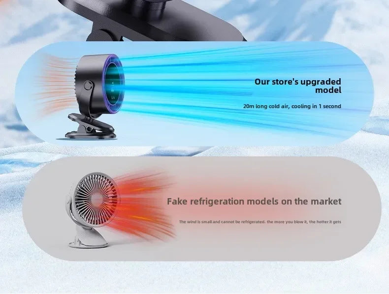 A little expert in life 100-Speed Desk Fan Clamp Fan LED Display Office Home Charge Wall-Mounted Hand-Free Fan