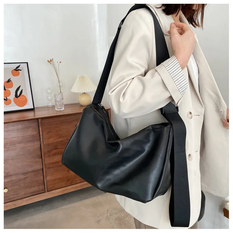 Tilorraine women bag leather large capacity single shoulder bag PU female versatile messenger bag retro style crossbody bag