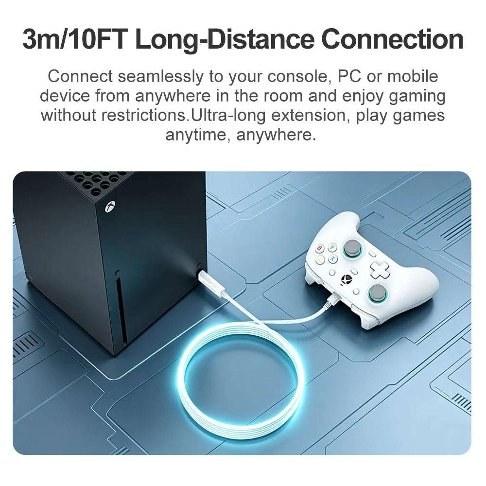 GameSir 3m Cable for G7 Pro G7 Pro 8K Nova Lite Cyclone 2 G8 Plus Gamepad Accessories USB Connector Original Nylon Braided Cable