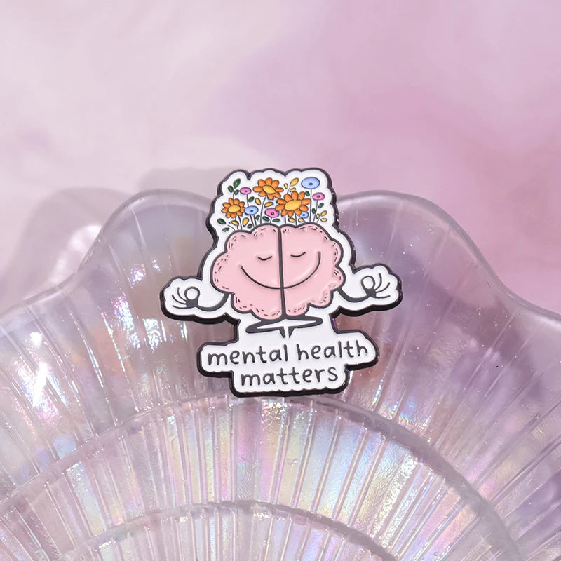 Hyper Focus Funny Brain Enamel Pin Mental Health Awareness Metal Brooch Lapel Backpack Badge Fashion Jewelry Gift for Friends ﻿