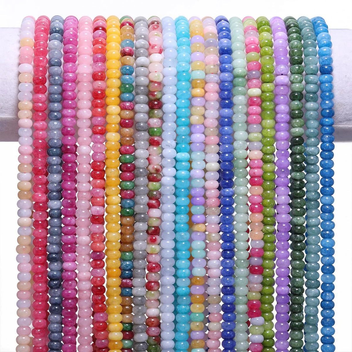 4x6mm Abacus Shape Jade Stone Beads Multicolor Mixed Spacer Beads for Jewelry Making Handmade DIY Bracelet Necklace Pendant