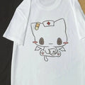 Women T Shirts Cartoon Printed Funny Couple Sweet Short Sleeve O Neck Loose Y2k Harajuku Tops Female Casual Tshirt