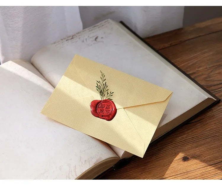 10pcs/batch Linen Envelope Letter Paper Set with Retro Wind Sealing Bag