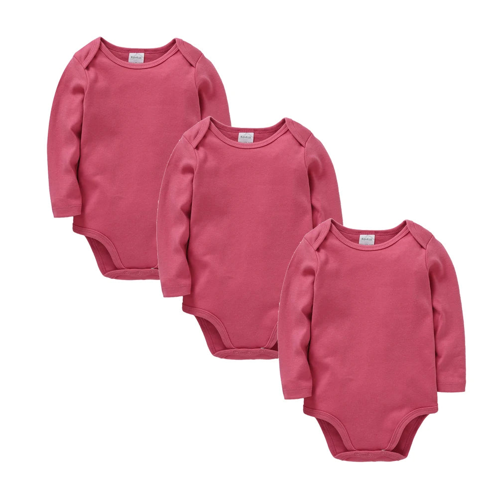 Solid White Baby Clothes Long Sleeve Cotton Baby Girls Boys Bodysuit Newborn body bebe 0-24 months Infant Jumpsuit