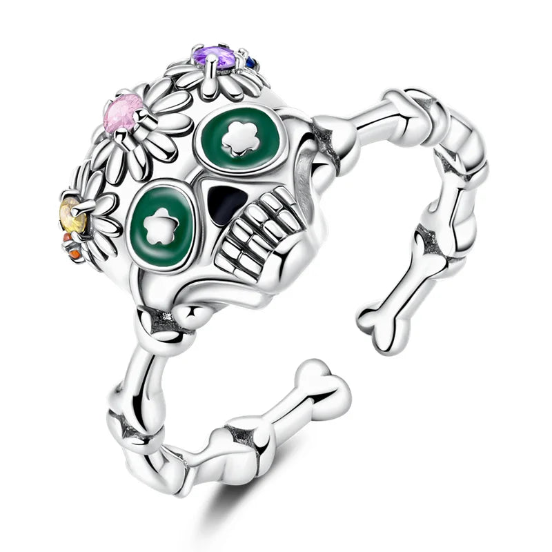 925 Silver Open Ring Sunflower Bee Star Eternal Love Jewelry Women's Wedding Gift