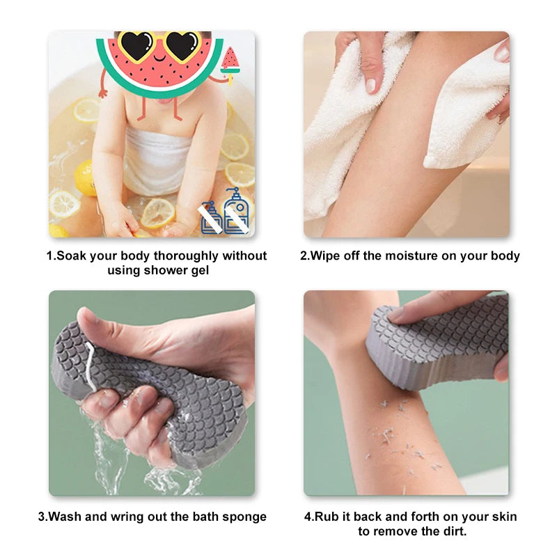 Household 3D Magic Exfoliating Sponge Children's Bath Sponge Body Peeling Dead Skin Exfoliating Massager Cleaning Bath Brush