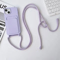 Crossboby Lanyard Rope Phone Case with Card Holder For iPhone 17 16 E 15 14 13 12 11 Pro Max Necklace Strap Soft Silicone Cover