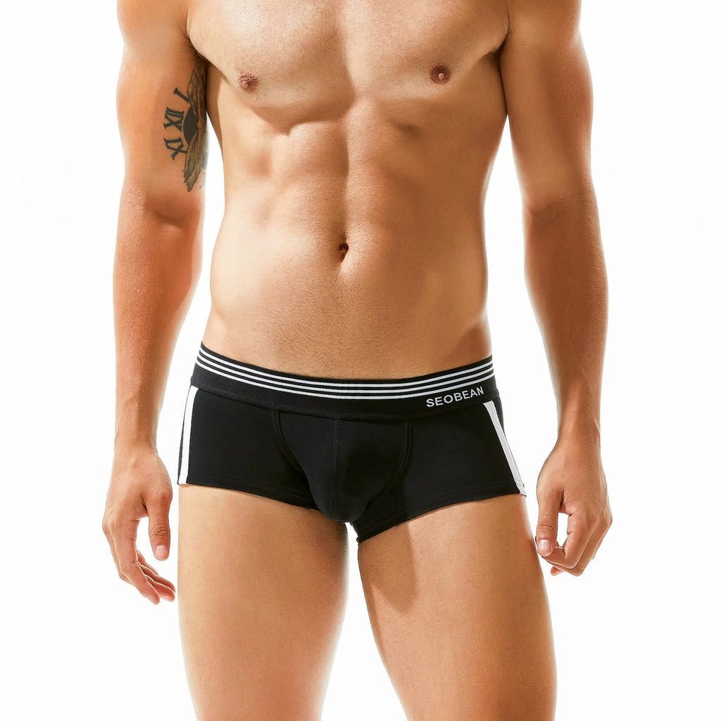 Simple solid color, men's boxers, cotton, men's U-convex shorts, comfortable men's boxers 80207