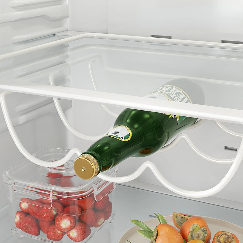 Creative Refrigerator Beer Bottle Organizer Rack - Wine Display Shelf with Holder Hook for Home Kitchen Storage and Organization