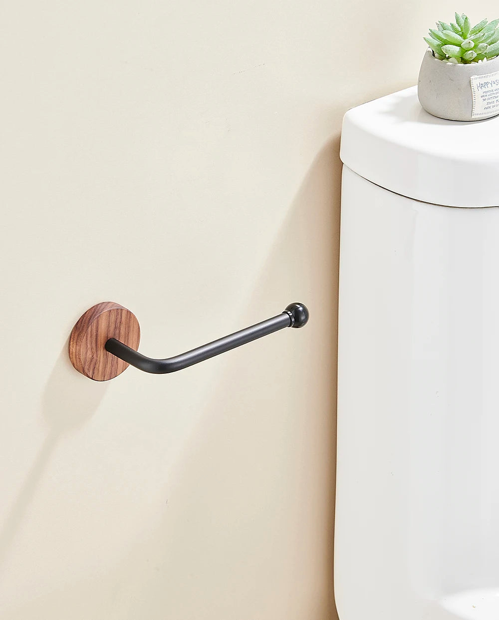 Wood Toilet Paper Holder  No Drill Required! Kitchen & Bathroom Storage Solution  Self-Adhesive Wall Mounted Tissue Rack