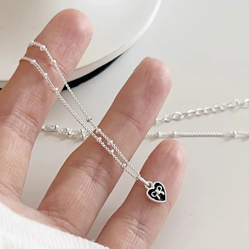 925 Silver Necklace Punk Wealth Good Wish Matte Ball Bread OT Clasp Stackable for Women Girl Jewelry Gift Dropshipping Wholesale