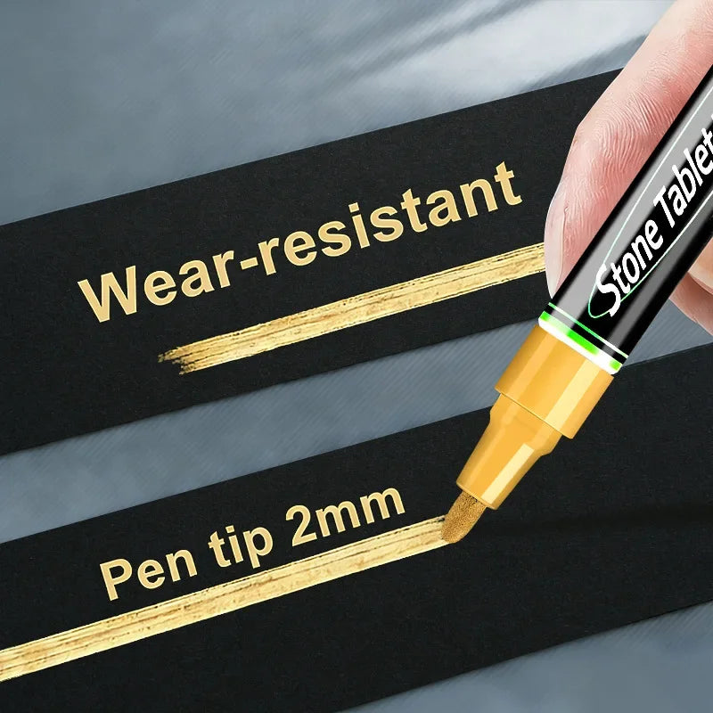1PCS Professional Gold Tombstone Repair Pen 3mm Waterproof Metallic Inscription Marker Large Capacity Grave Stone Restoration