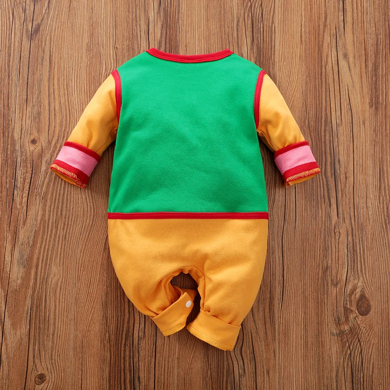 Fato de Bebé Menino Manga Comprida Cosplay Cartoon Macacão Roupa de Infante e Criança 100% Algodão Primavera e Outono