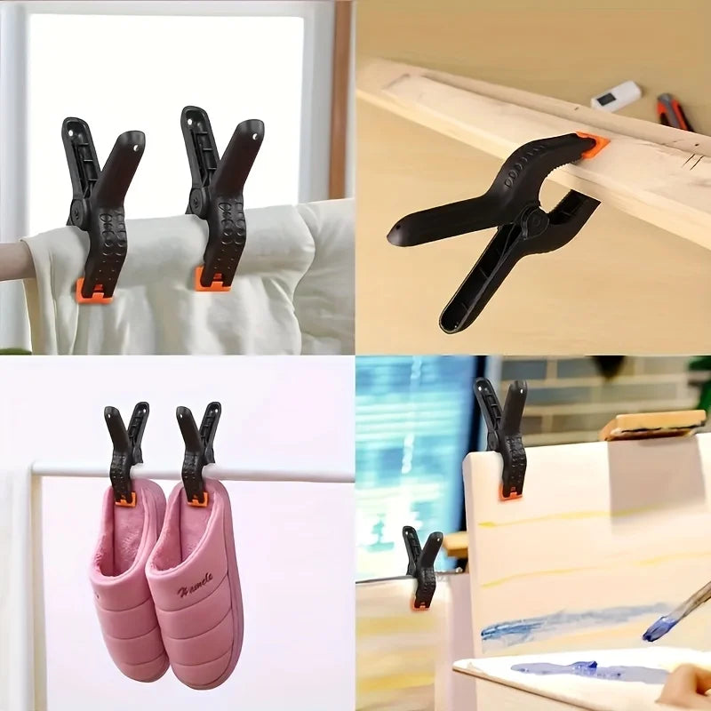 12pcs Heavy-Duty Plastic Spring Clips | 3-Inch Mini Background Clamps for Crafts, Woodworking & Photography Studio