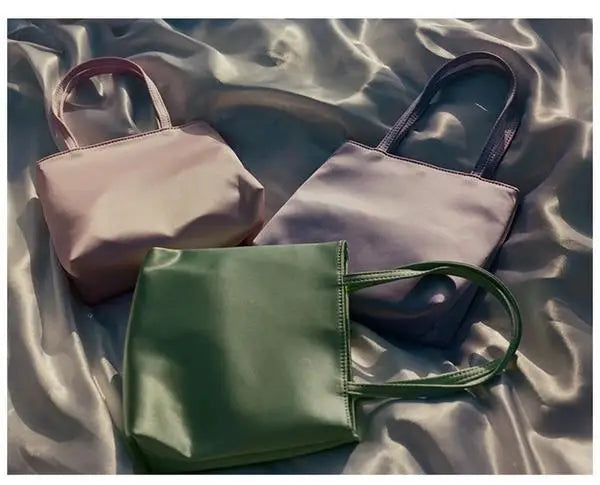Women Bag Silk-like 2025 New Spring Summer Korean Simple Solid Purses and Handbags Girls Bags