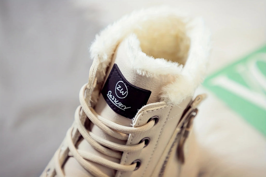 Botins de Senhora, Botins Curtos, Botas de Inverno com Forro Espesso e Isolamento, Elegantes e Versáteis, Botas de Inverno de Sola Grossa