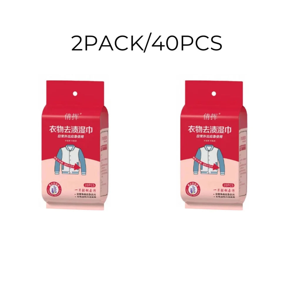 20pcs/bags Stain Removal Wet Wipes Multi Functional Non Washing For Down Cotton Leather Jacket Clothing Stain Removing Wet Wipes