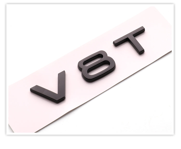 ABS V6T V8T Fender Side Body Emblem Logo Tail Trunk Rear Badge Sticker Decal For Audi S3 S4 S5 S6 S7 S8 A3 A4 A5 A6 A7 Q3 Q5 Q7