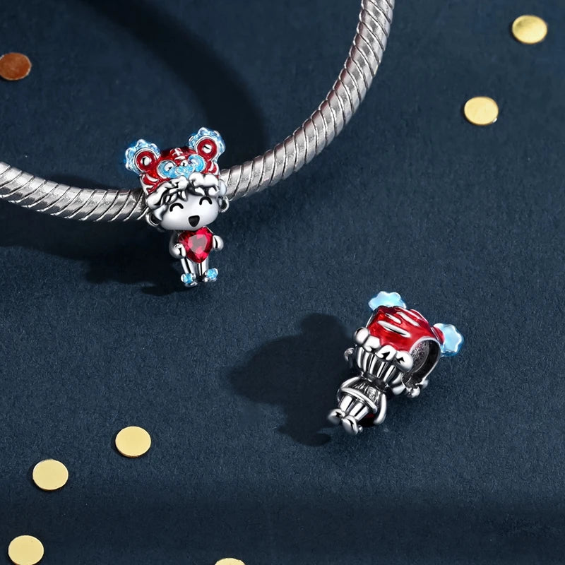 925 Sterling Silver Charms Pendant Beaded Fit Bracelet DIY Boy Girl Family Friendship Charm Making for Women's Fine Jewelry Gift