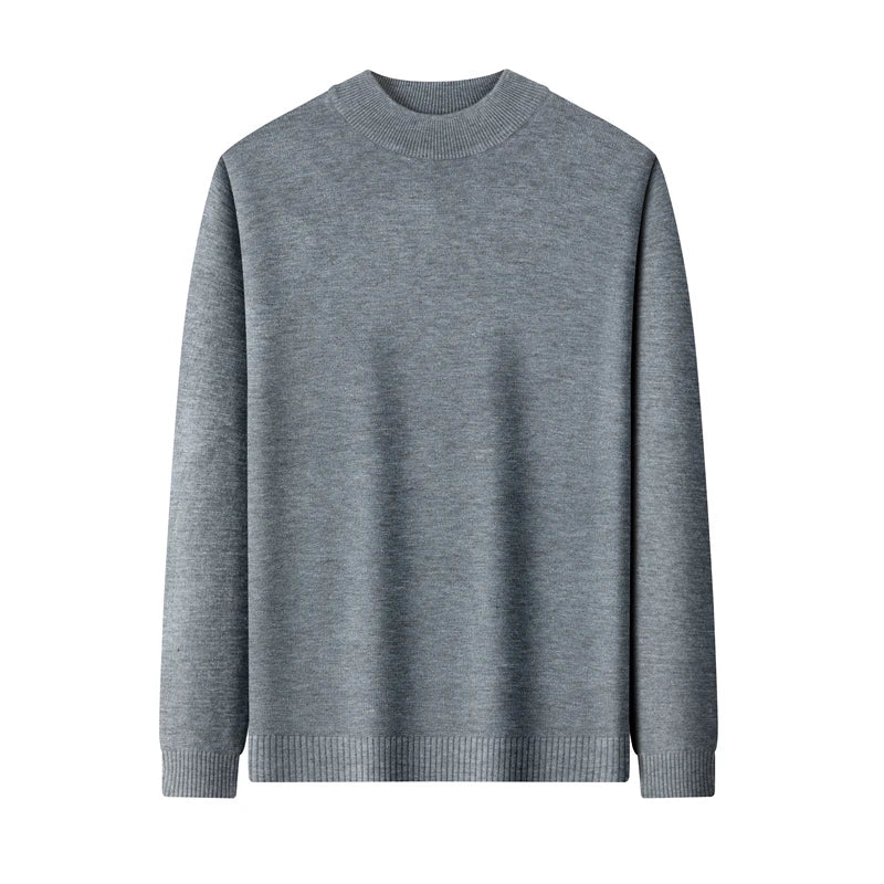 7 Colour Men's Half High Neck Long Sleeved Solid Color Sweater Soft, Warm and Comfortable Top with a Base