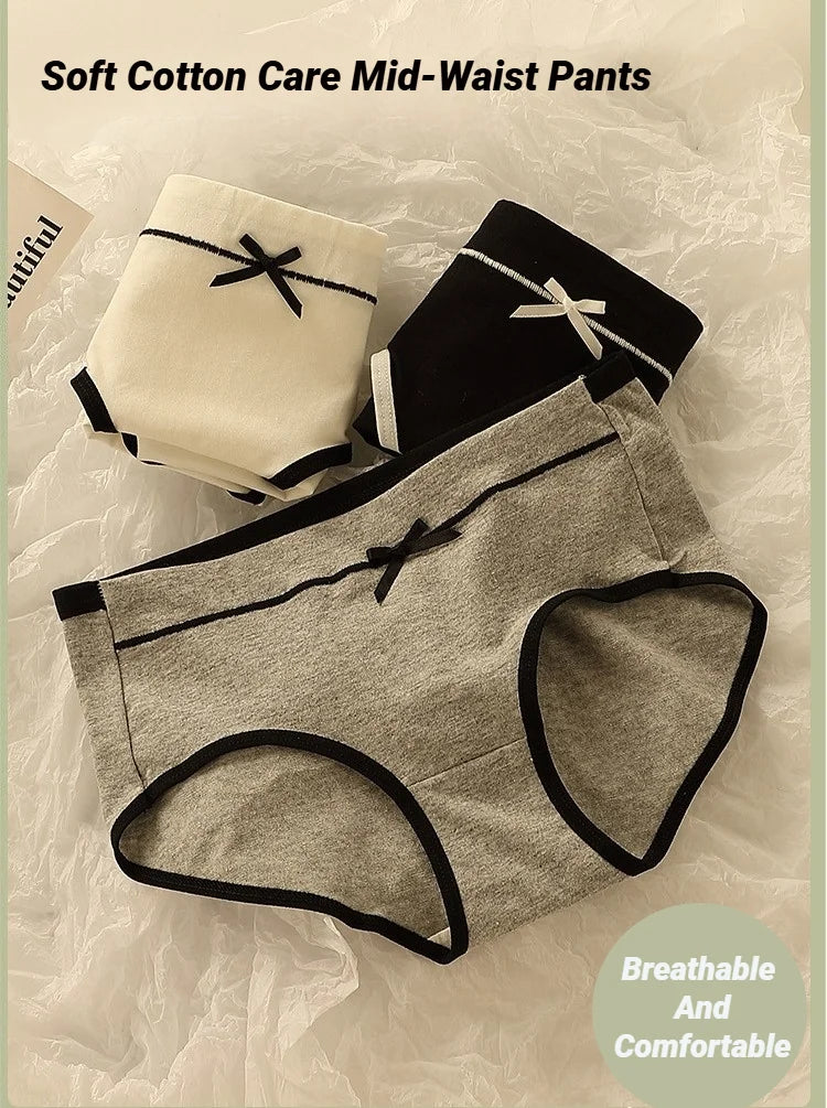 Women'S Underwear Set Breathable Full Panties For Girls Soft High Waist Briefs Student Style Pcs Antibacterial Ice Silk