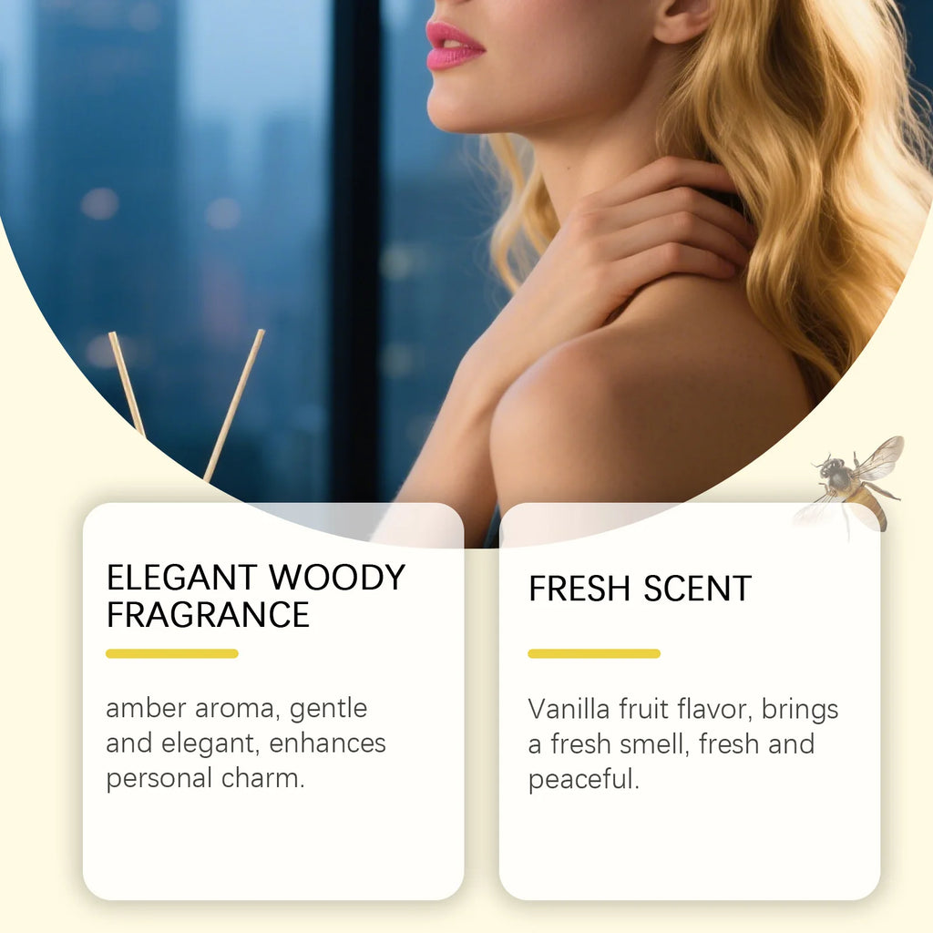 50ML Amber Vanilla Perfume Lasting Fragrance Eliminate Bad Odor Boosts Charming Refreshing Elegant Daily Use Unisex Perfume