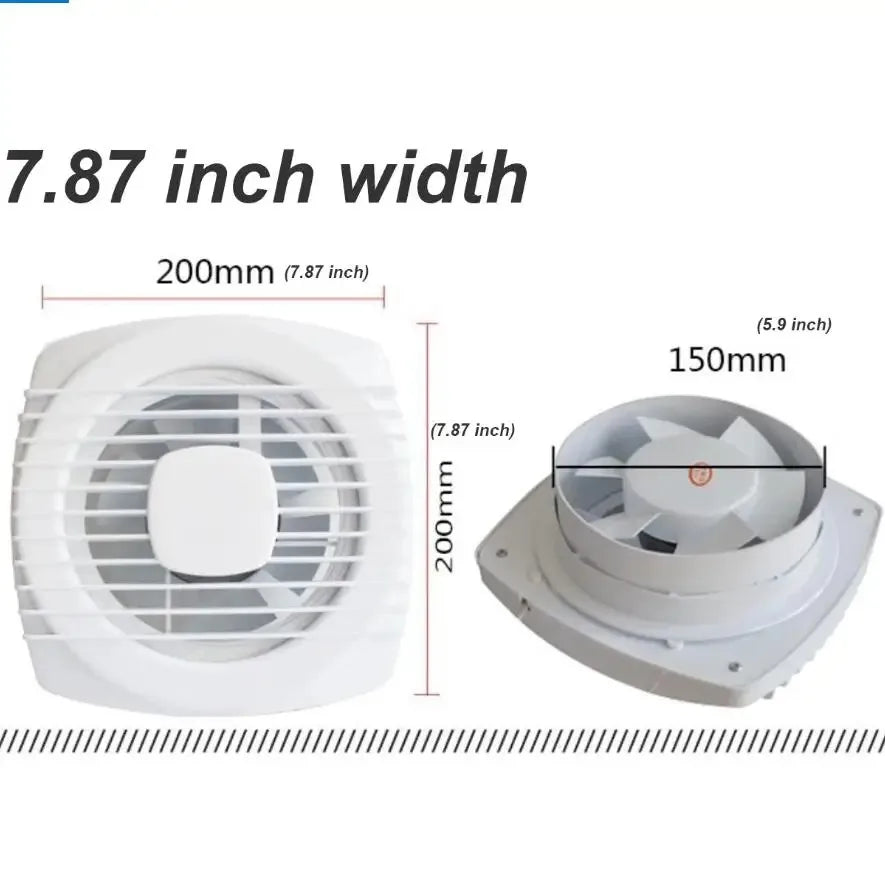 220V 4/6/7inch 110/150/180mm Silence Ventilating Strong Exhaust Extractor Fan for Window Wall Bathroom Toilet Kitchen Mounted