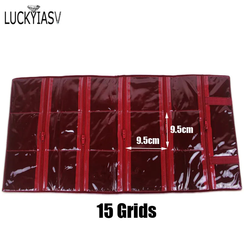 Velvet Travel Zipper Jewelry Roll Bag for Jewellery Ring Earrings Organizer Storage Bag Portable Necklace Display Cases