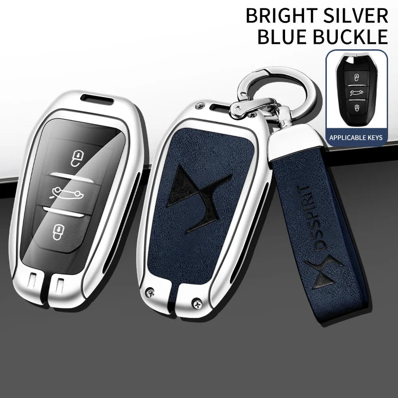 Zinc Alloy Car Key Case Cover Shell for DS DS7 DS5 DS6 DS9 New Energy DS4 Dias Protective Key Chain Bag Keyless Auto Accessories