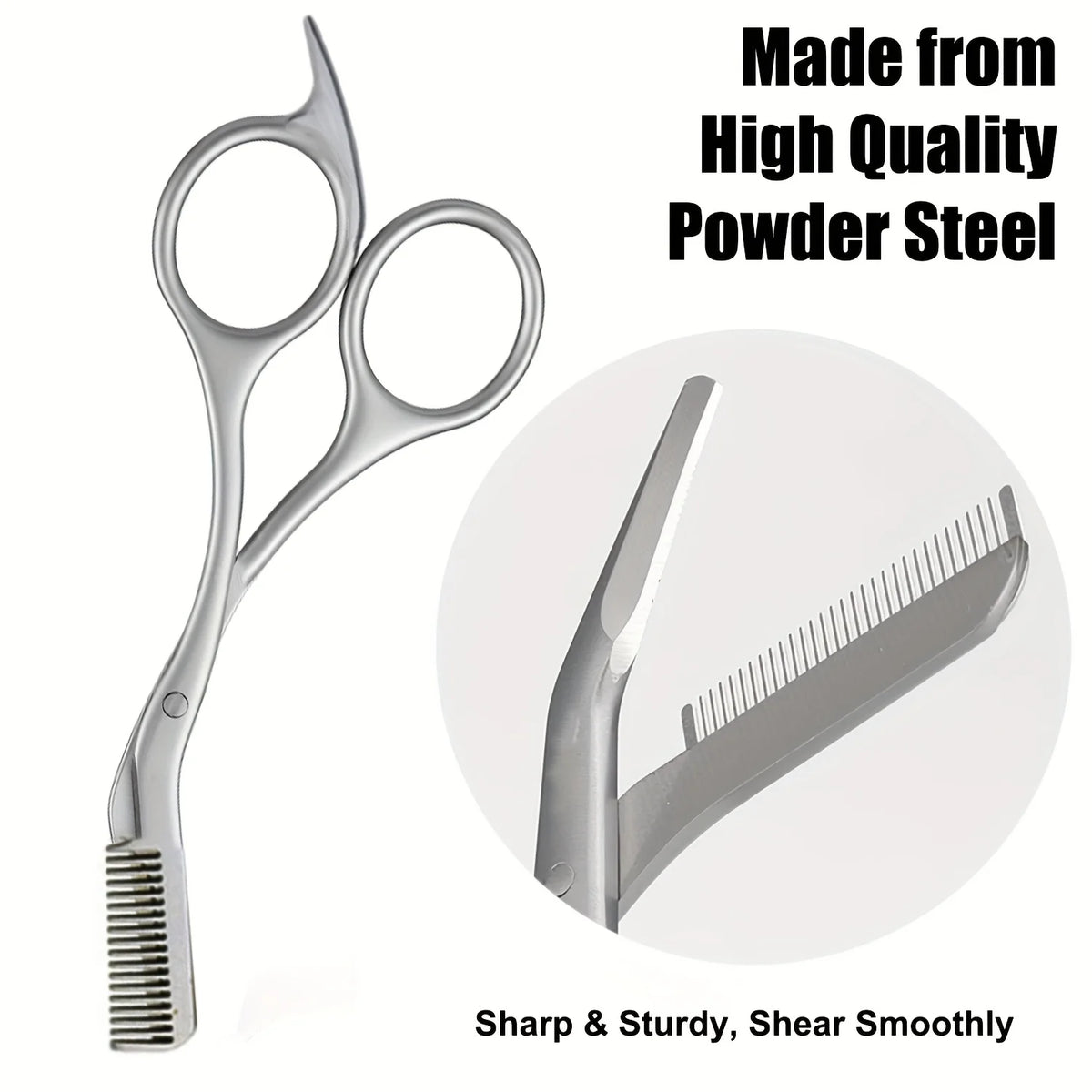 Eyebrow Scissors for Men And Women Makeup Tools One Metal Texture with Comb Eyebrow Razor Beauty Scissors Stainless Steel