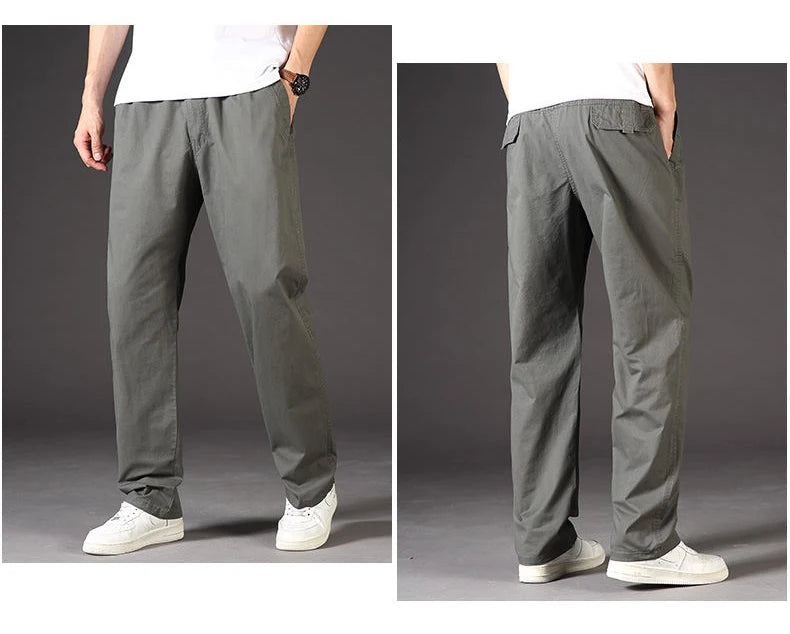Calças Cargo de Homem Verão Primavera Algodão Roupa de Trabalho Novidade Tamanho Grande 6XL Casuais Escalada Joggers Calças de Treino Calças de Outono Hombre