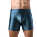 Mens Underwear Boxers Man Solid Slim Ice Silk Extended Leg Boxer Shorts Ropa Middle Waist Sports Panties Male Underpants M-XXL