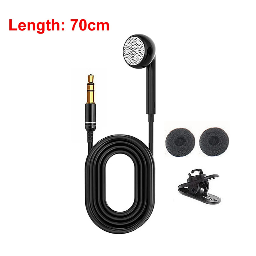 3.5mm High End Single Side Mono Earphone  Mono Wired Headset For Mobile Phone Mp3 Radio Bluetooth Audio Receiver Short Line