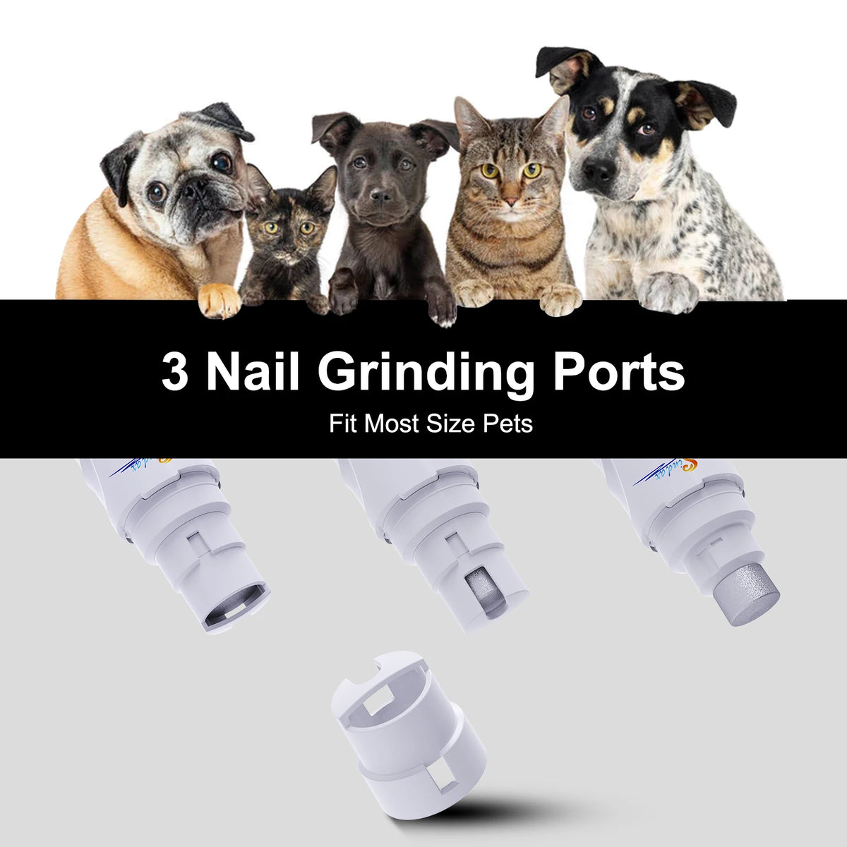 Dog Nail Grinder USB Rechargeable Electric Pet Paws Clipper & Trimmer Painless Paws Grooming Quiet 2-Speed Dog Nail File