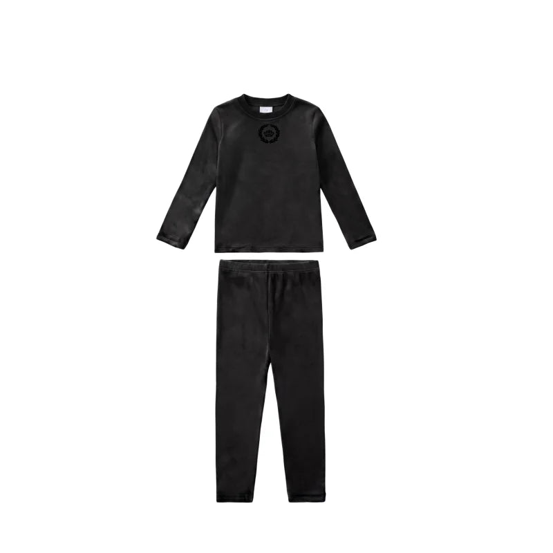 AP AW26 Friday Night Collection Boy Girl Velour With Jersey Fabric Family Matching Clothing Maxi Dress Set Clothes