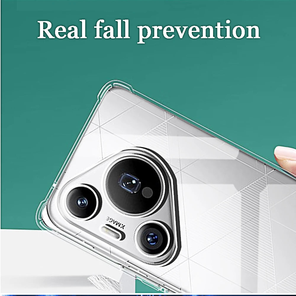 Shockproof Phone Case For Huawei Pura 70 Pro Plus Ultra Transparent Clear P70 P60 P50 Pro Soft TPU Back Protective Covers
