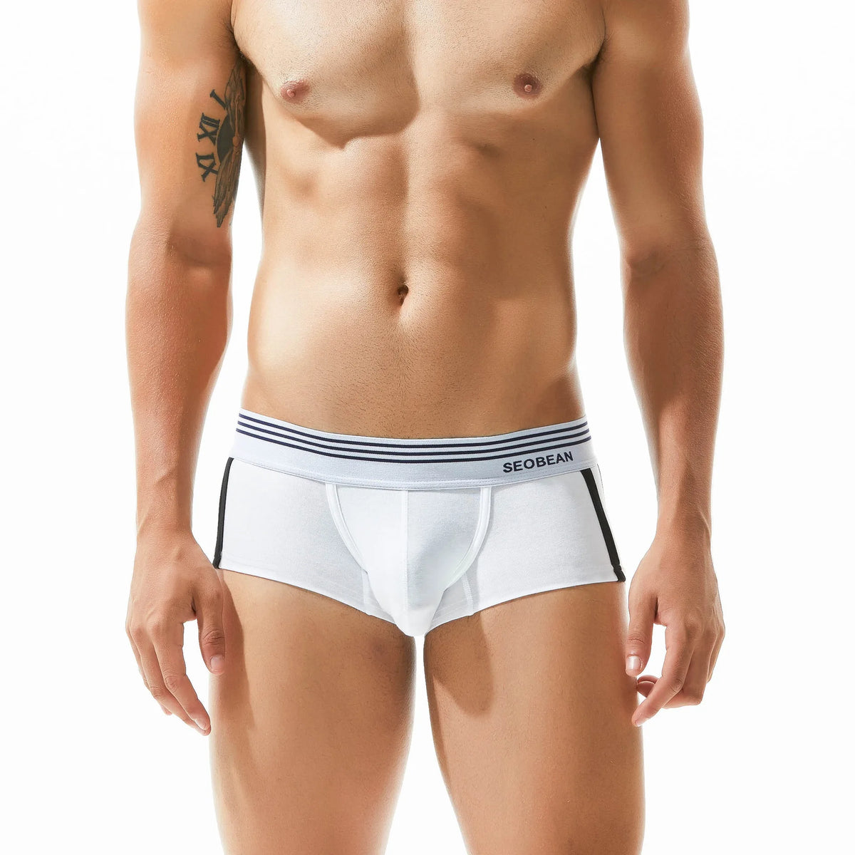 Simple solid color, men's boxers, cotton, men's U-convex shorts, comfortable men's boxers 80207