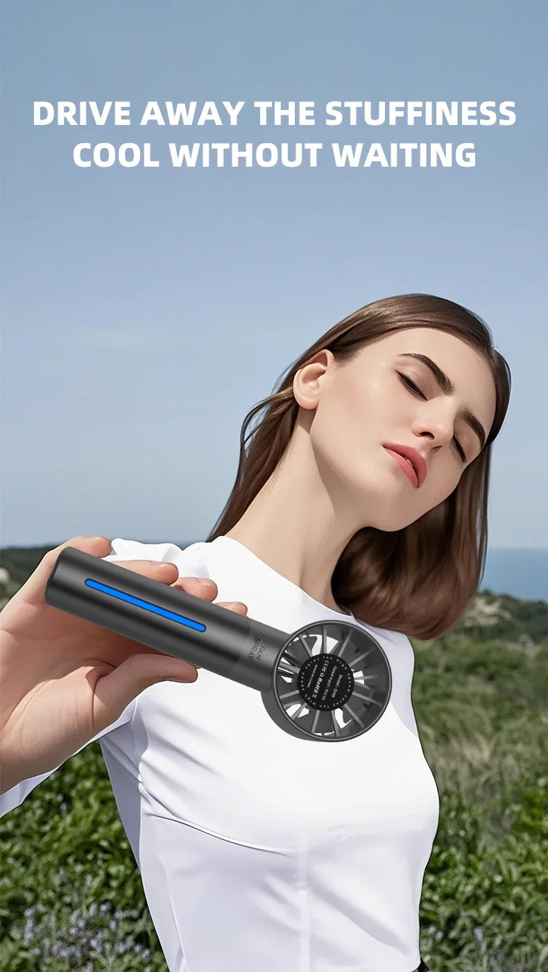 Handheld Small Fan Turbine Spray Mini Fan Water Replenishing Outdoor Camping Dormitory Household Portable USB Summer Cooling