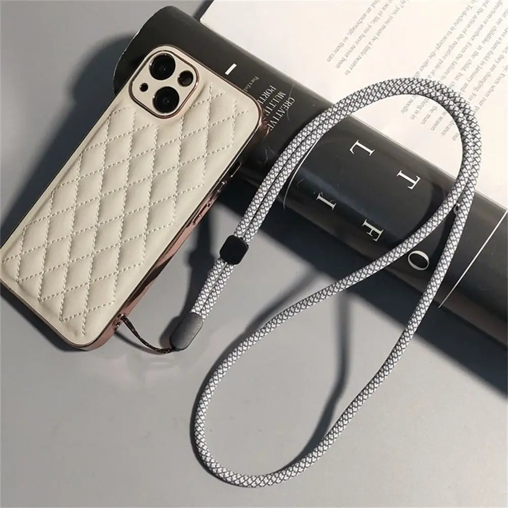 Fluorescent Long Phone Lanyard Neck Hanging Hanging Cord Cell Phone Strap Pendant Nylon Mobile Phone Chain Phone Case
