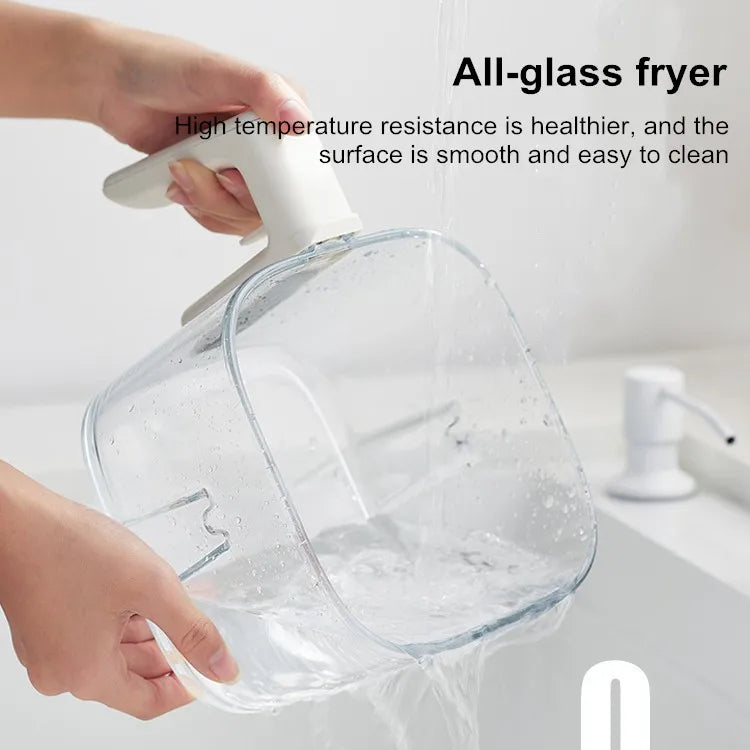 New Air Fryer with See-Through Glass Basket–Small, Non-Stick,No Flip Needed, for Home Kitchen, 2L Capacity, 900W, Easy to Clean