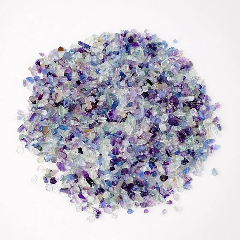 100g Amethyst/Colorful Fluorite/Botswana Agate Semi Tumbled Gemstone Mini Chips 5 - 8mm