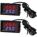 2 Pcs 12V fan thermostat, temperature controller, digital display intelligence, switch, microcomputer digital thermostat, small