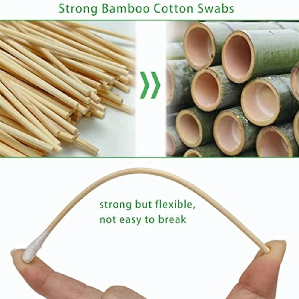 100/300Pcs 6 Inch Long Cotton Swabs with Wooden Handles, Cotton Tipped Applicator for Cleaning, Cotton Sticks Oil Makeup