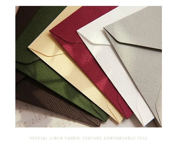 10pcs/batch Linen Envelope Letter Paper Set with Retro Wind Sealing Bag