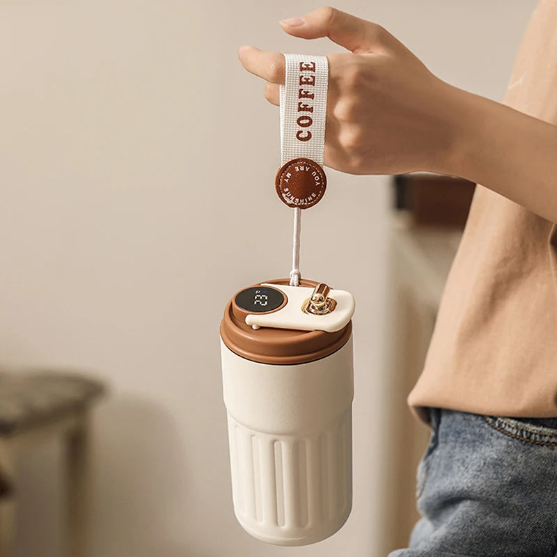 450Ml Insulated Cup 316 Stainless Steel Coffee Cup Temperature Digital Display Portable Sport Water Bottle Universal Water Cup