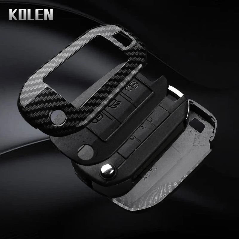 ABS Carbon Fiber Style Car Key Case Cover For Peugeot 208 308 T9 508 2008 3008 4008 For Citroen C4 For Opel Corsa Crossland X